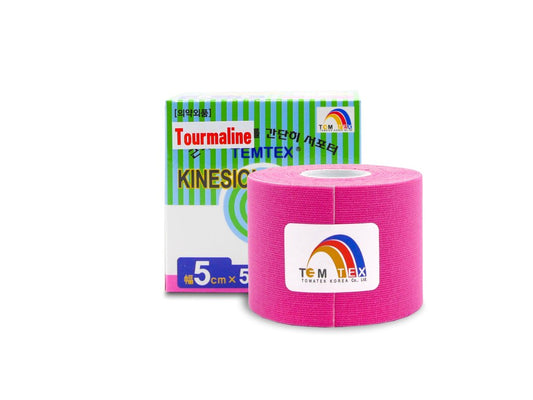 Temtex - Kinesiologie Tape Tourmaline - Roze - 5cm x 5m - doos 6 Rollen - Intertaping.nl