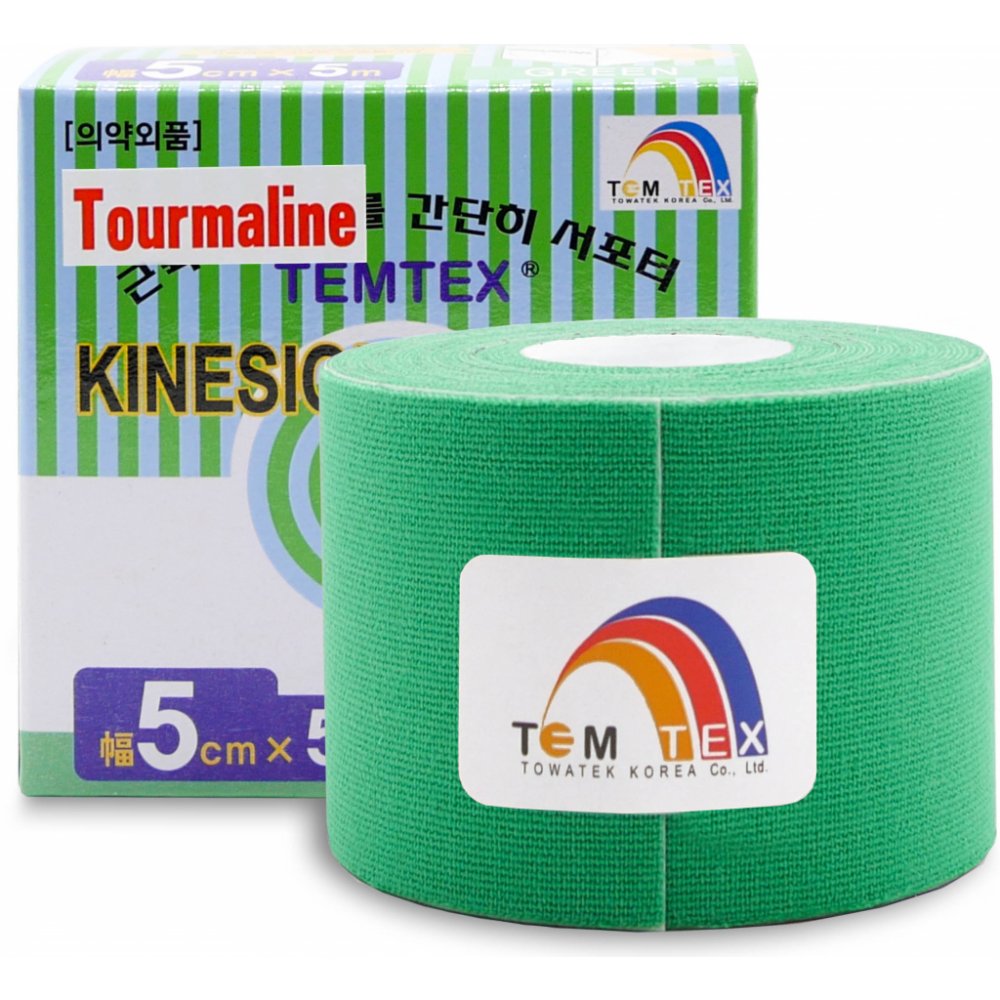 Temtex - Kinesiologie Tape Tourmaline - Groen- 5cm x 5m - Intertaping.nl