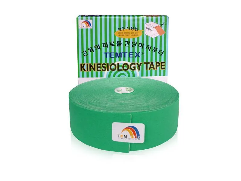 Temtex Kinesiologie tape - XXL - Groen - 5cmx32m - Intertaping.nl