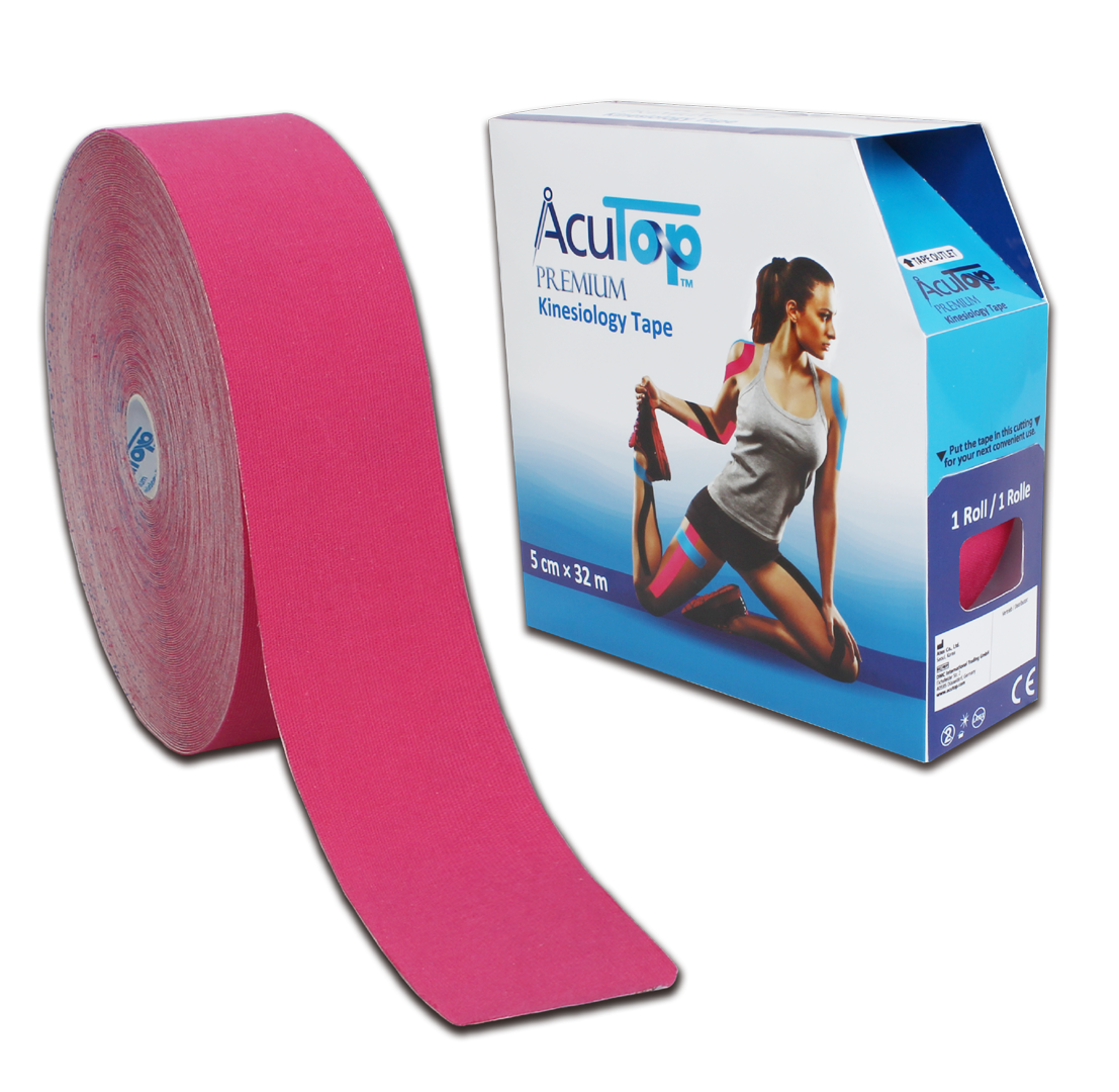 Acutop - Premium Kinesiotape Jumbo - Roze - 5cmx32m - Intertaping.nl