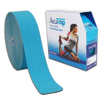 Acutop - Premium Kinesiotape Jumbo - Blauw - 5cmx32m - Intertaping.nl