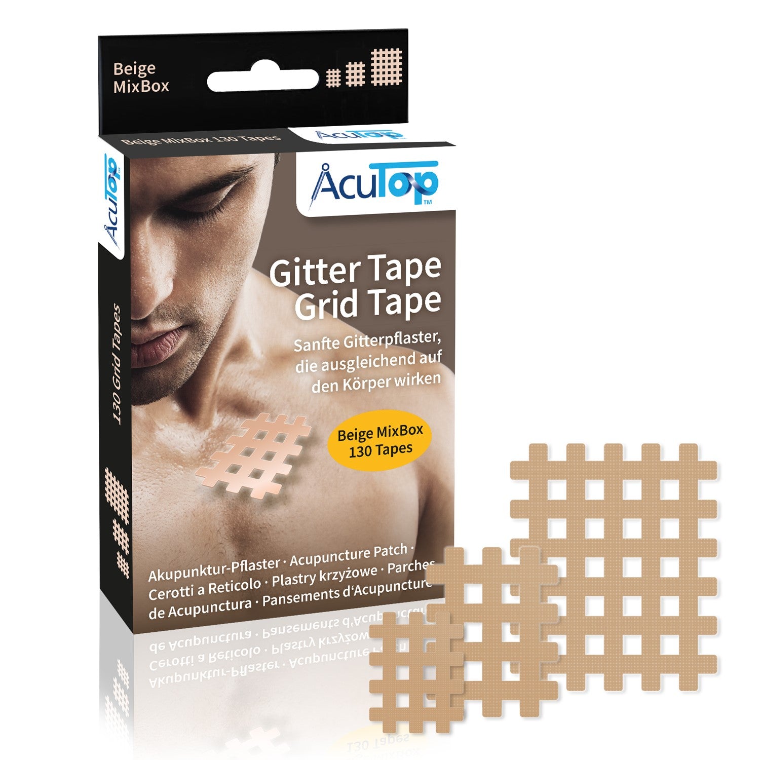 Acutop - Gridtape/Crosstape - Beige - Mixbox - 130 tapes | Intertaping.nl