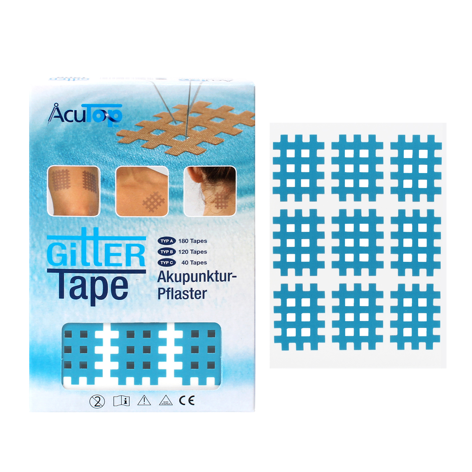 Acutop Gitter Tape / Cross Tape - Blauw - Type A - Intertaping.nl