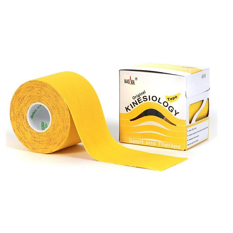 Nasara - Kinesiologie tape - Geel - 5 meter x 5cm - Intertaping.nl